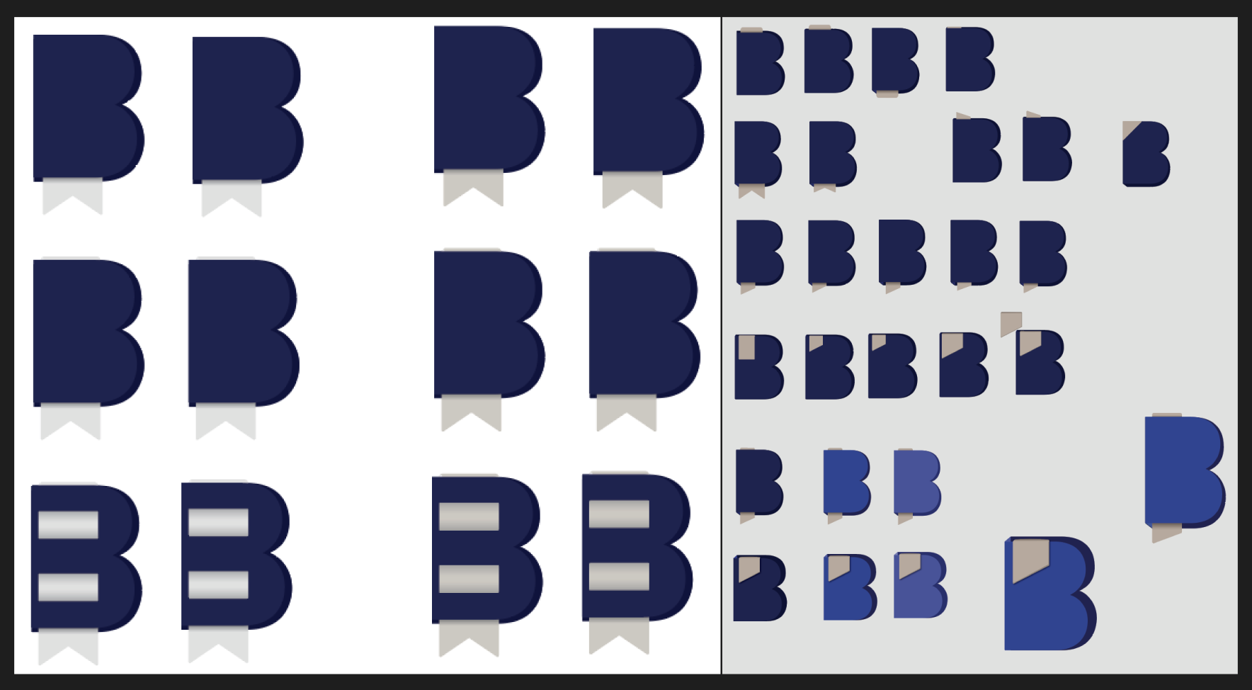 More images of BookMark's digital logo sketches