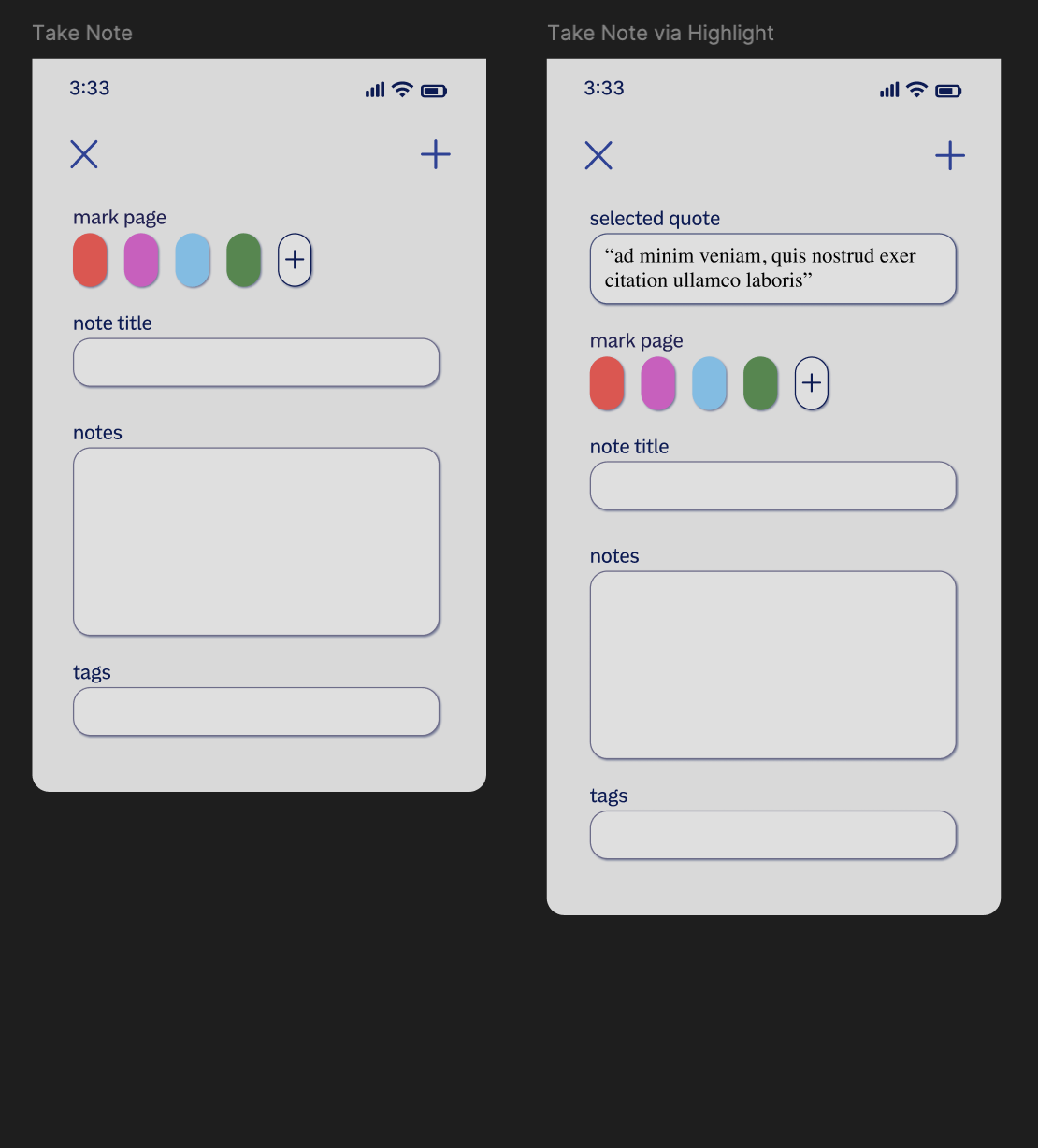 Color options for BookMark