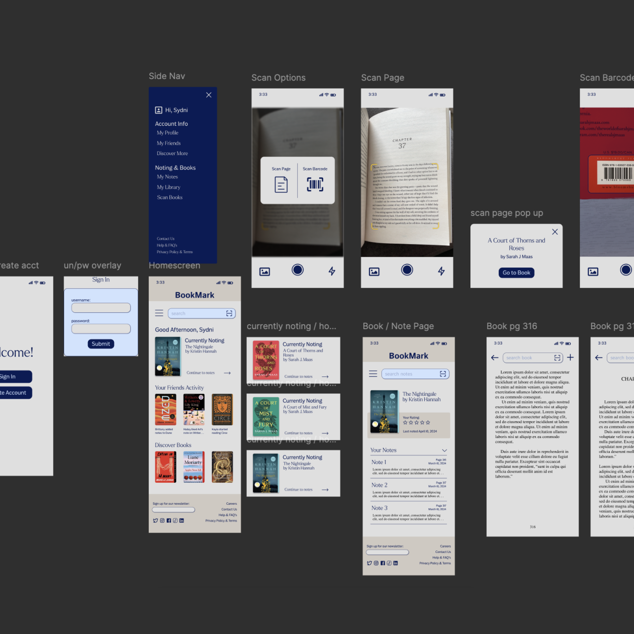BookMark's final draft for UX Design